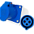 TOMADA INDUSTRIAL SOB 3P T 16A 220V 9H AZUL STARK - Imagem 1