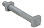 PARAFUSO GALVANIZADO FOGO POSTE PADRAO 16X350MM 5/8X13" M16 - Imagem 1