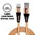 CABO USB DADOS TURBO IPHONE SUPER FLEXIVEL 1MT INOVA DOURADO - Imagem 1