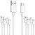 KIT 05 CABO CELULAR 3.1A SUPER FLEXIVEL USB-C 1MT INOVA BRANCO - Imagem 1