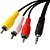CABO P2 X 3RCA M 1,8M NIQ STORM - Imagem 1