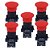 KIT 5 BOTAO XB2  EC42 PLASTICO VERMELHO SEM TRAVA EMERGENCIA - Imagem 1