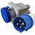 KIT TOMADA E PLUG  INDUSTRIAL SOBREPOR 3P+T 63A-9H 220V AZ ST - Imagem 1