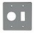 KIT 10 PLACAS 4X4 INTERRUPTOR + 1 TOMADA REDONDA CINZA IRIEL - Imagem 1