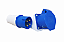 KIT TOMADA + PLUG INDUSTRIAL SOBREPOR 3P+T 32A-6H 220 AZUL - Imagem 1