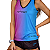 Regata Treino Feminino Free On Sand Rosa e Azul - Imagem 3