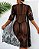 Saida de praia Kimono Cardigan  Mariana Feminino Verão Tule Com Bordados - Imagem 5