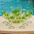 Conjunto jarra e taças tropical palm clear 1300ml e 330ml - Imagem 1