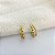 Argolinhas Bolinhas Duplas Dourado - Imagem 1