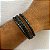 Pulseira Masculina de Couro Regulavel Trançada - Imagem 1