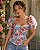 Blusa Corselet Florata - Mangas curtas - Imagem 1
