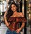 Blusa Corselet Ciganinha -Marrom - Imagem 1