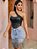 Corselet Cropped - Ombro único preto - Imagem 1