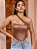Corselet Cropped - Ombro único marrom - Imagem 1