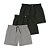Kit 3 Shorts Masculino Liso Try Basics -  2 Preto e 1 Cinza - Imagem 1