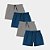 Kit 4 Shorts Masculino Liso Try Basics - 2 Cinza e 2 Azul - Imagem 1