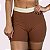 Shorts Elastic Empina Bumbum Suplex Terracota com Off White - Imagem 2