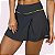 Shorts Saia Lela Suplex Grafite com Metalizado Amarelo Neon - Imagem 1