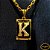 Pingente Banhado a Ouro 18k Letra K - Imagem 1