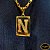 Pingente Banhado a Ouro Letra N - Imagem 1