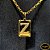 Pingente Banhado a Ouro Letra Z - Imagem 1