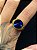 DEDEIRA COM PEDRA AZUL BANHADA OURO 18K - Imagem 2