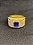 DEDEIRA COM PEDRA AZUL CRAVEJADA BANHADA A OURO 18K - Imagem 1