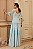 VESTIDO LONGO MUSSELINE C/ SEDA MANGA 3/4 COM RENDA AZUL SERENITY DM - Imagem 2