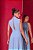 VESTIDO LONGO CREPE DE SEDA GOLA ALTA AZUL SERENITY DOT - Imagem 2