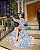 VESTIDO LONGO MANGA LONGA DECOTE CORAÇÃO CHIFON/SEDA AZUL SERENITY ESTAMPADO PR - Imagem 5