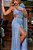 VESTIDO LONGO LUREX UM OMBRO SO CAPA RECORTE LATERAL AZUL SERENITY SORI - Imagem 1