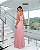 VESTIDO LONGO MICROTULE UM OMBRO SO DECOTE GOTA ROSE SORI - Imagem 2