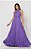 VESTIDO LONGO CREPE TODO PLISSADO GOLA ALTA COSTAS VAZADA ROXO BN - Imagem 1