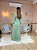 VESTIDO LONGO MANGA LONGA MICROTULE DE LUREX COM CINTO HOT PANT VERRDE OLIVA SPL - Imagem 3