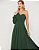 VESTIDO LONGO CREPE DE SEDA UM OMBRO SO VERDE OLIVA BN - Imagem 2