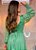 VESTIDO LONGO MICROTULE COM GLITTER MANGA LONGA DETALHE NO BUSTO VERDE OLIVA KO - Imagem 2