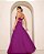 VESTIDO LONGO CREPE DE SEDA DUAS FENDAS RECORTE CINTURA FUCSIA DOT - Imagem 2