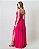 VESTIDO LONGO CREPE DE SEDA ALÇA FINA BABADO SAIA PINK BN - Imagem 3