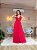 VESTIDO LONGO DECOTE FRENTE E COSTAS PLISSADO PINK AR - Imagem 1