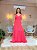 VESTIDO LONGO EM PLUMAS MANGUINHA GODE PINK JV - Imagem 1