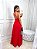VESTIDO LONGO CREPE DECOTE V ALÇA FINA DE REGULAGEM VERMELHO CA - Imagem 2
