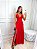 VESTIDO LONGO CREPE DECOTE V ALÇA FINA DE REGULAGEM VERMELHO CA - Imagem 1