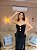 VESTIDO LONGO LONGO ALFAIATARIA DECOTE VAZADO COM DETALHE DE LAÇOS E ALÇA COM STRASS PRETO LC - Imagem 2