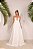 VESTIDO LONGO CREPE ALÇA FINA VAZADO BUSTO BRANCO DOT - Imagem 1