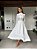 VESTIDO MIDI MANGA LONGA EM RENDA AMARRÇÃO PESCOÇO BRANCO PIM - Imagem 1