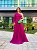 VESTIDO LONGO LUREX UM OMBRO SO SAIA PLISSADA FUCSIA NT - Imagem 1