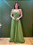 VESTIDO LONGO LUREX SAIA PLISSADA 2 EM 1 C/E SEM MANGA VERDE OLIVA NT - Imagem 1