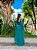 VESTIDO LONGO LUREX MANGA CAPA ESTILO CORPETE VERDE FLORESTA NT - Imagem 3
