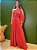 VESTIDO LONGO LUREX PLISSADO OMBRO SO TERRA COTA NT - Imagem 1
