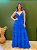 VESTIDO LONGO CHIFON CORPETE ALÇA FINA COM REGULAGEM SAIA EM CAMADAS AZUL ROYAL KO - Imagem 1